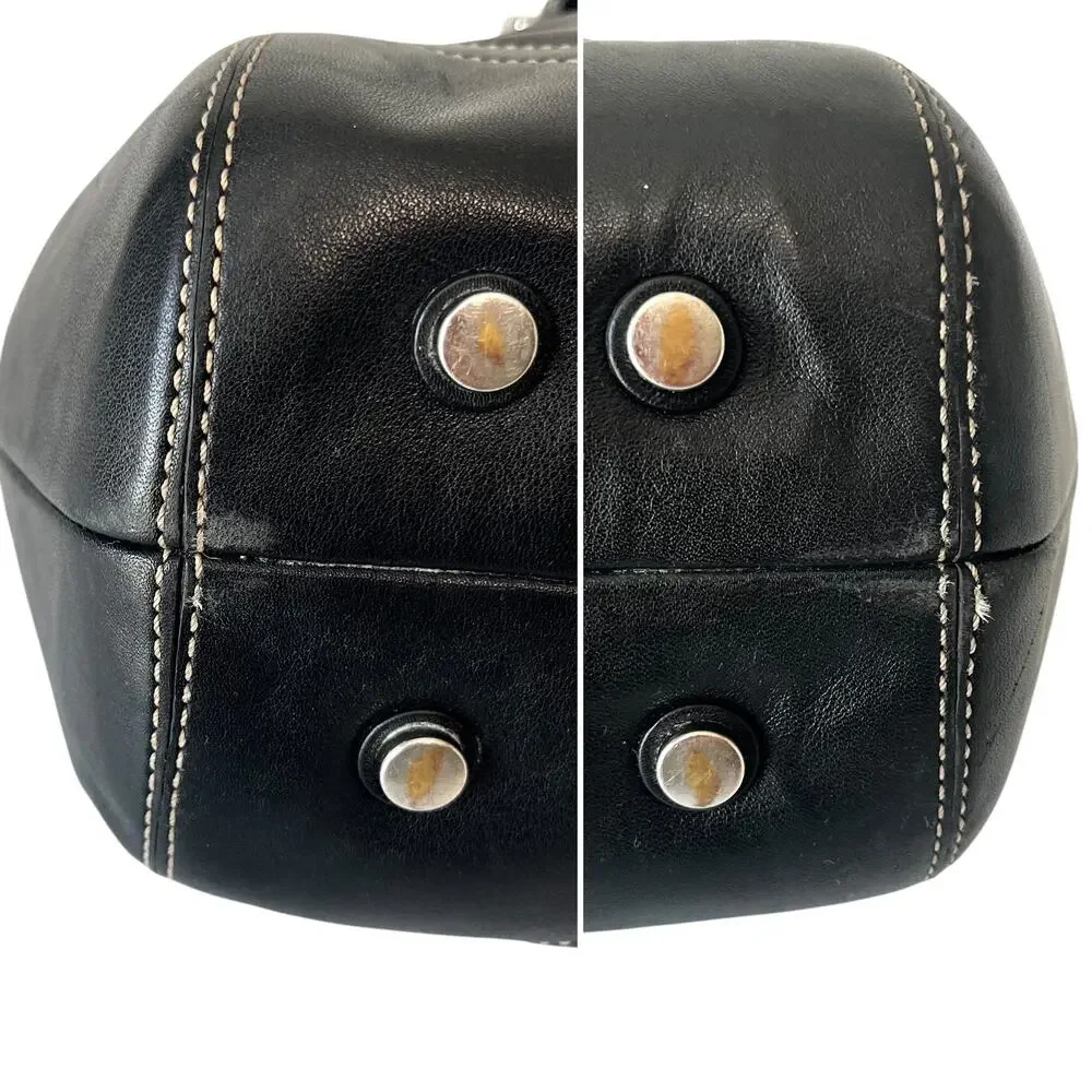 Coach Vintage Soho Black Leather Flap Shoulder Bag 9636 Y2K